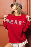 BiBi Merry Glitter Christmas Drop Shoulder Top - Trendsi - Flyclothing LLC