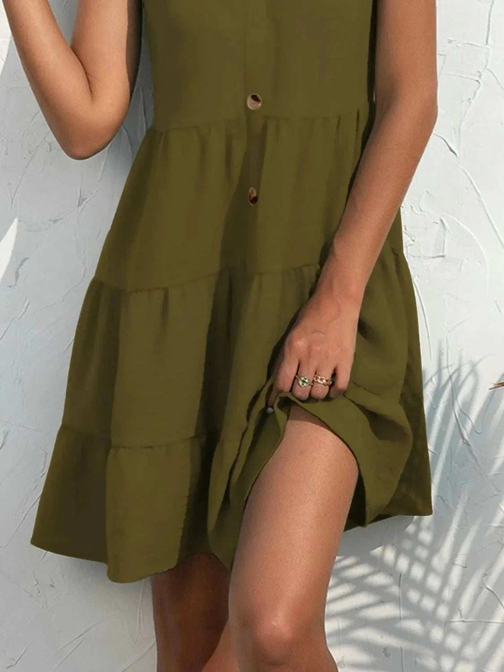 V-Neck Sleeveless Mini Tank Dress - Trendsi - Flyclothing LLC
