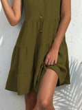V-Neck Sleeveless Mini Tank Dress - Trendsi - Flyclothing LLC
