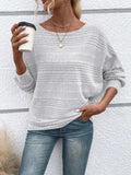 Full Size Round Neck Long Sleeve Top - Trendsi - Flyclothing LLC