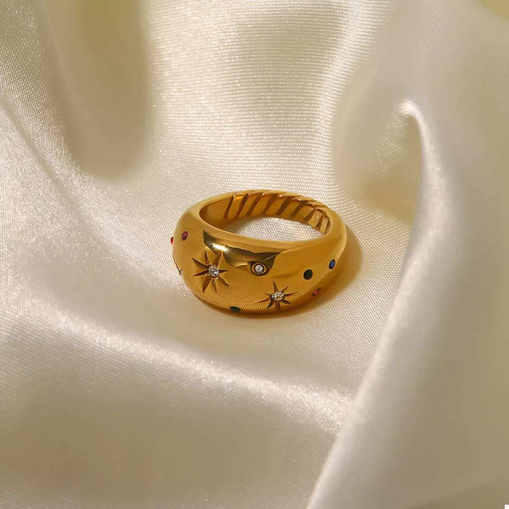 18K Gold-Plated Zircon Ring - Trendsi - Flyclothing LLC
