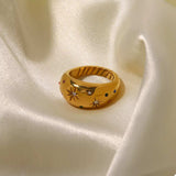 18K Gold-Plated Zircon Ring - Trendsi - Flyclothing LLC