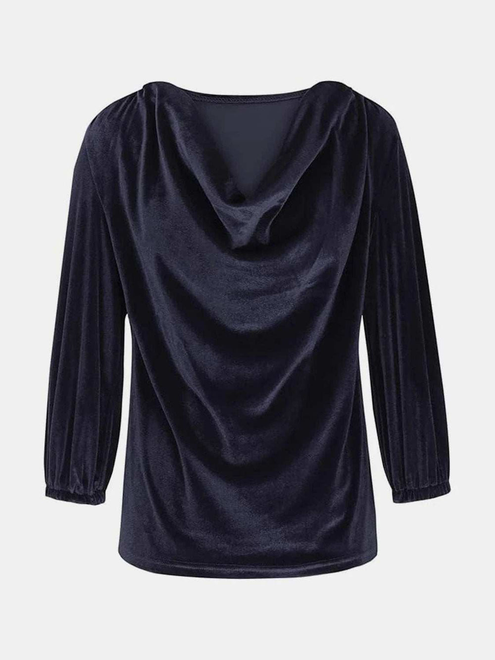 Cowl Neck Three-Quarter Sleeve Top - Trendsi - Flyclothing LLC