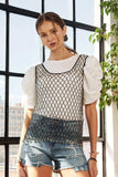 ADORA Beads Accent Fishnet Tank Top - Trendsi - Flyclothing LLC