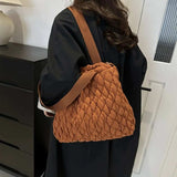 Drawstring Bubble Texture Tote Bag - Trendsi - Flyclothing LLC