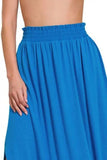 Zenana Smocked Waist Side Slit Maxi Skirt With Pockets - Trendsi - Flyclothing LLC