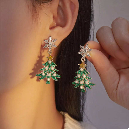 Christmas Tree Drop Earrings - Trendsi - Flyclothing LLC