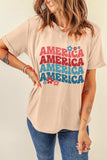 AMERICA Round Neck Short Sleeve T-Shirt - Trendsi - Flyclothing LLC