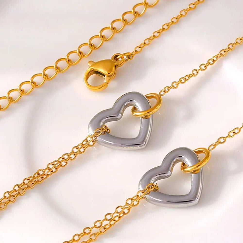 18K Gold-Plated Heart Bracelet - Trendsi - Flyclothing LLC