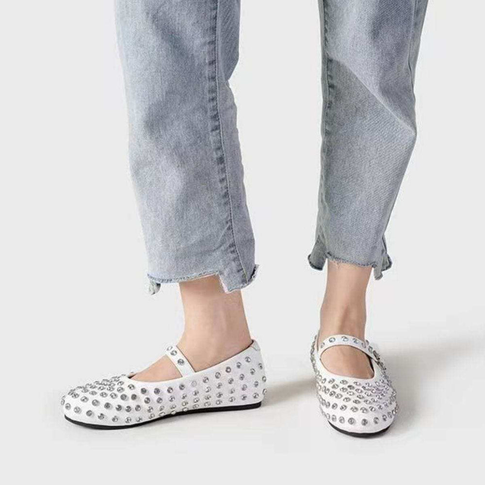 PU Leather Studded Flat Loafers - Trendsi - Flyclothing LLC