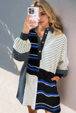 Oh Full Size Striped Half Button Long Sleeve Mini Dress - Trendsi - Flyclothing LLC
