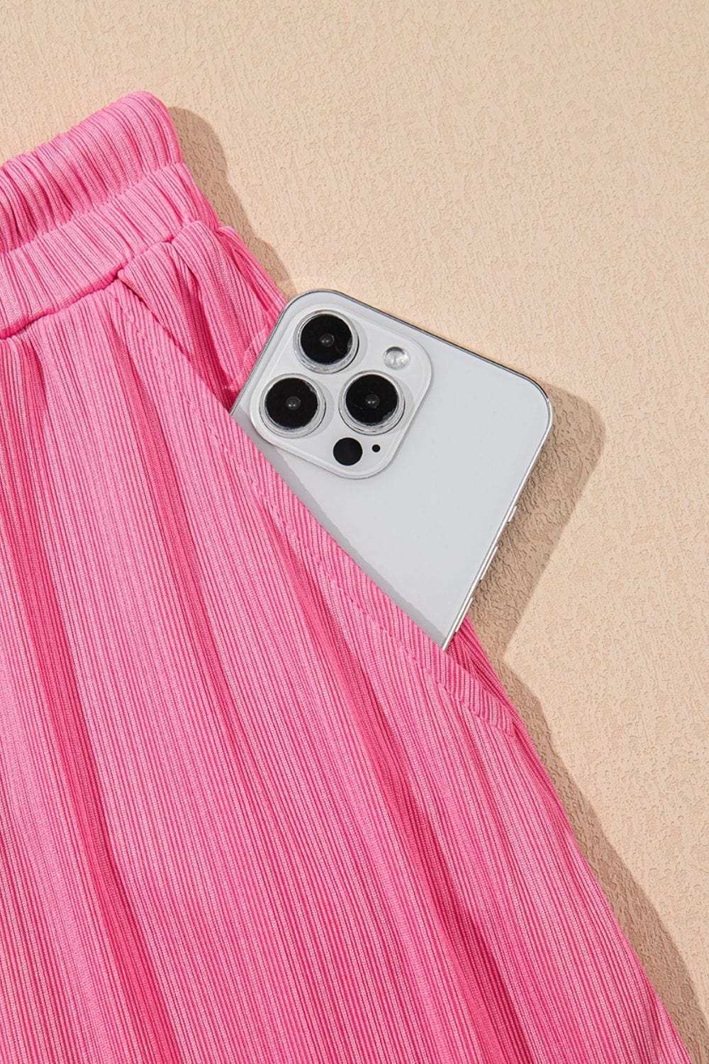 Ruffle Trim Round Neck Top and Drawstring Skirt Set - Trendsi - Flyclothing LLC