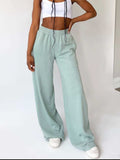 Elastic Waist Wide Leg Pants - Trendsi - Flyclothing LLC