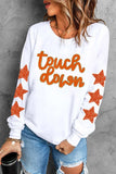 Letter & Star Round Neck Long Sleeve Sweatshirt - Trendsi - Flyclothing LLC