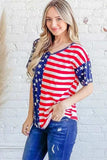 And The Why American Flag Short Sleeve Top - Trendsi - Flyclothing LLC
