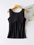 Round Neck Tank with Bra - Trendsi - Flyclothing LLC