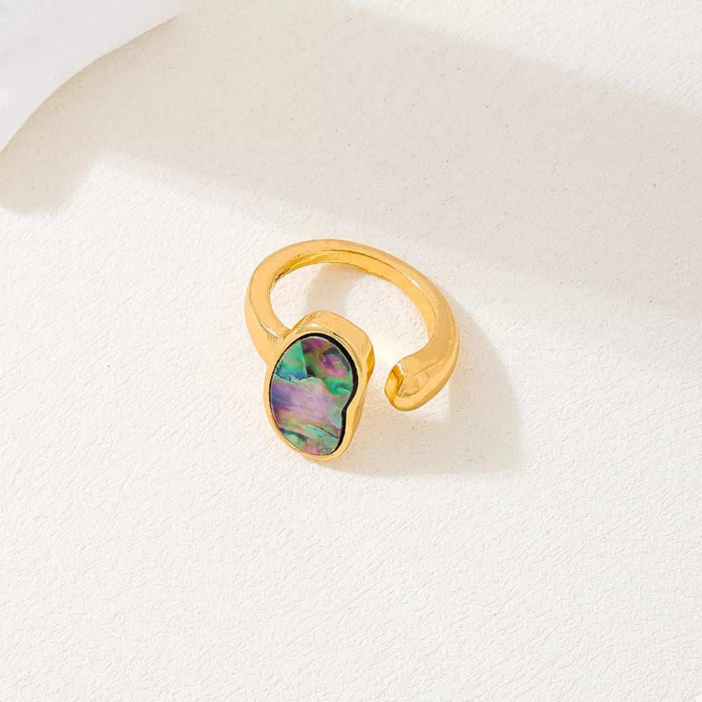 18K Gold-Plated Oval Open Ring - Trendsi - Flyclothing LLC