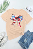 Bow Graphic Round Neck Short Sleeve T-Shirt - Trendsi - Flyclothing LLC
