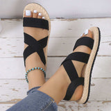 Open Toe Flats Sandals - Trendsi - Flyclothing LLC