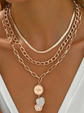 Stainless Steel Layered Necklace - Trendsi - Flyclothing LLC
