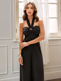 Halter Neck Wide Leg Jumpsuit - Trendsi - Flyclothing LLC