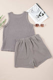 Round Neck Sleeveless Top and Shorts Set - Trendsi - Flyclothing LLC