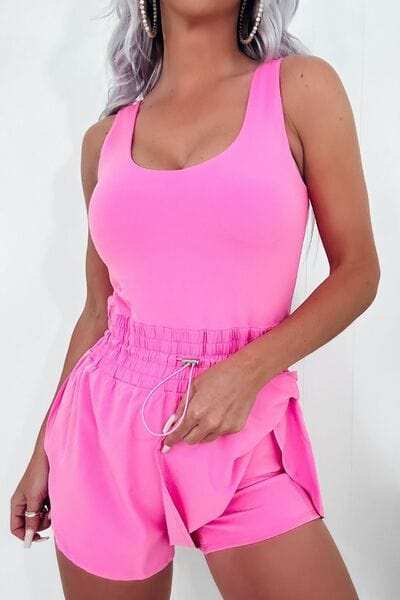 Drawstring Wide Strap Romper - Trendsi - Flyclothing LLC