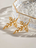 18K Gold-Plated Stainless Steel Cross Earrings - Trendsi - Flyclothing LLC