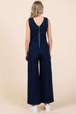 Mittoshop Sleeveless Wide Leg Denim Jumpsuit - Trendsi - Flyclothing LLC