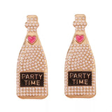 Champagne Bottle Pearl Earrings - Trendsi - Flyclothing LLC