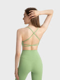 Millennia Crisscross Back Scoop Neck Active Cami with Detachable Chest Pads - Trendsi - Flyclothing LLC
