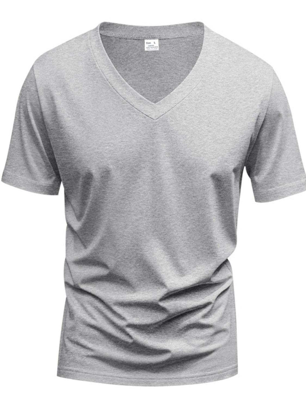 Men's Full Size V-Neck Short Sleeve T-Shirt Plus Size - Trendsi - Flyclothing LLC