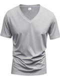 Men's Full Size V-Neck Short Sleeve T-Shirt Plus Size - Trendsi - Flyclothing LLC