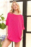 ADORA Drop Shoulder Loose Fit Knit Tunic Top - Trendsi - Flyclothing LLC