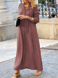 Full Size Solid Color Maxi Shirt Dress Plus Size - Trendsi - Flyclothing LLC