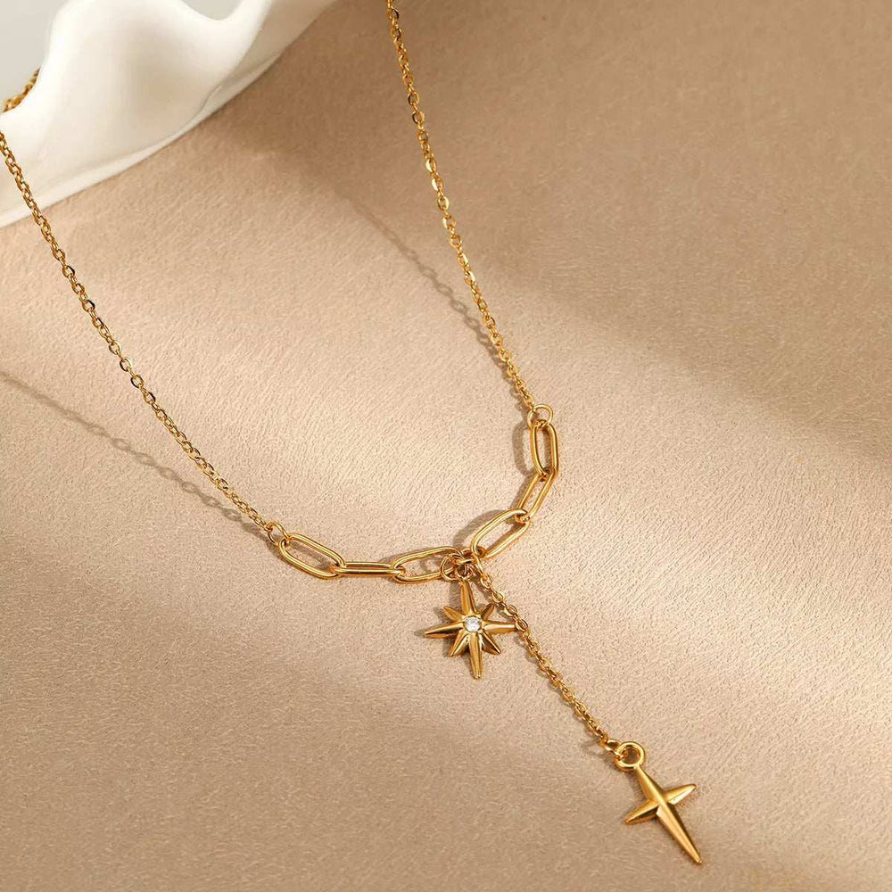 18K Gold-Plated Cross Necklace - Trendsi - Flyclothing LLC
