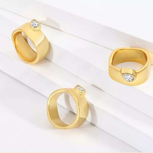 18K Gold-Plated Minimalist Design Ring - Trendsi - Flyclothing LLC