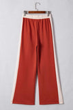 Drawstring Contrast Wide Leg Pants - Trendsi - Flyclothing LLC