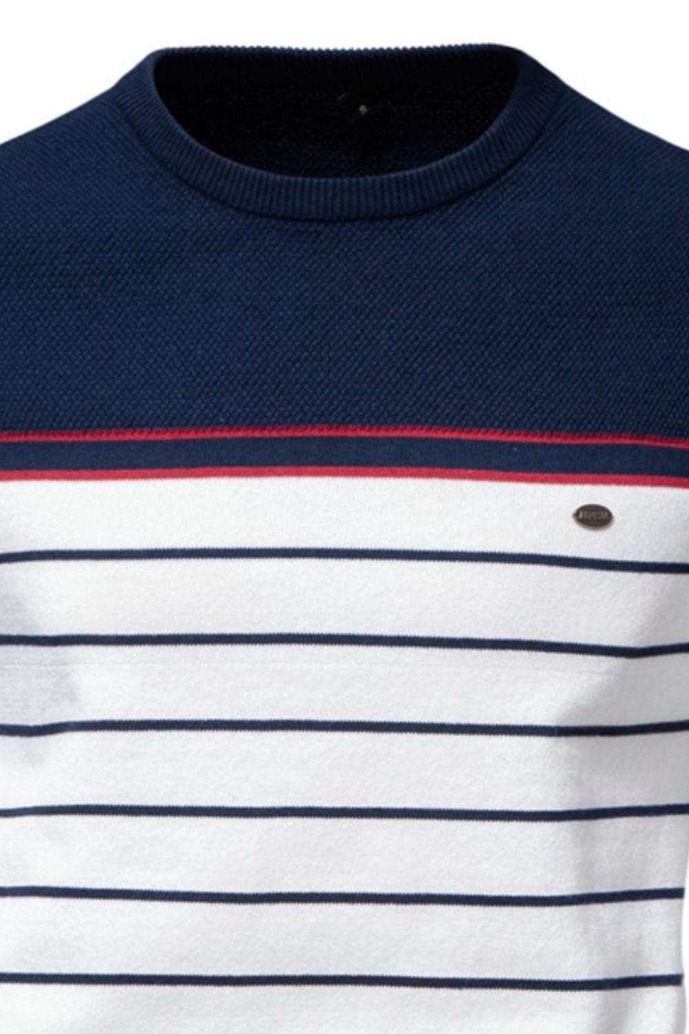 Men's Striped Round Neck Long Sleeve Sweater - Trendsi - Flyclothing LLC