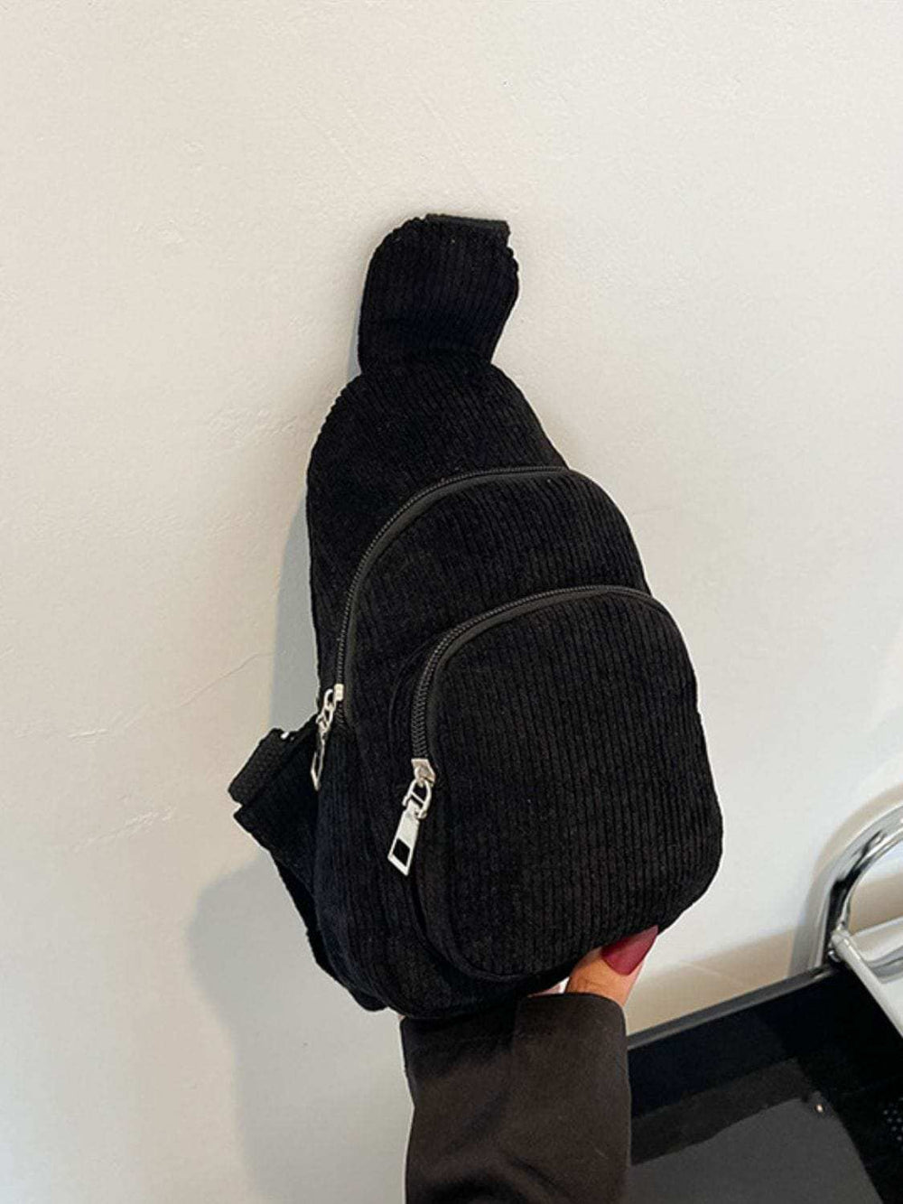 Corduroy Solid Color Crossbody Bag - Trendsi - Flyclothing LLC