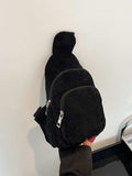 Corduroy Solid Color Crossbody Bag - Trendsi - Flyclothing LLC
