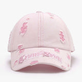 Distressed Letter Embroidered Baseball Cap - Trendsi - Flyclothing LLC