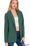 Zenana Woven Long Sleeve Blazer With Lining - Trendsi - Flyclothing LLC