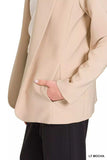 Zenana Woven Long Sleeve Blazer With Lining - Trendsi - Flyclothing LLC