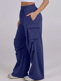 Elastic Waist Wide Leg Pants with Pockets - Trendsi - Flyclothing LLC