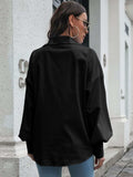 Button Up Dropped Shoulder Lantern Sleeve Shirt - Trendsi - Flyclothing LLC