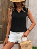 Button Up Collared Neck Tank - Trendsi - Flyclothing LLC