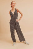 Aemi + Co Ditsy Floral Surplice Sleeveless Wide Leg Jumpsuit - Trendsi - Flyclothing LLC