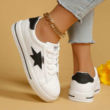 Star Round Toe Lace Up Sneakers - Trendsi - Flyclothing LLC