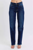 Judy Blue Full Size Raw Hem Straight Leg Jeans - Trendsi - Flyclothing LLC